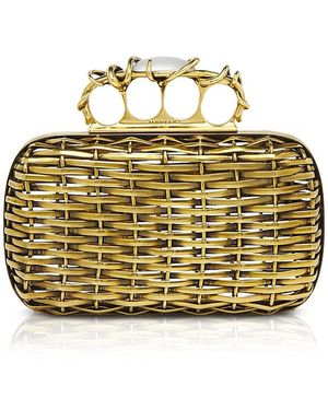 McQueen Brass Basket Clutch - Metallic