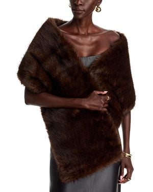 Vince Faux Fur Stole - Black