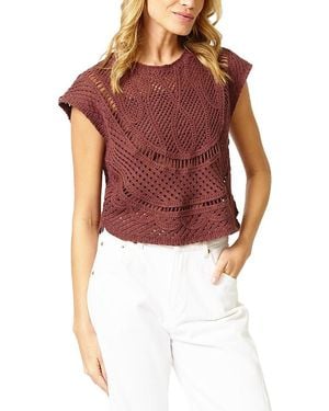 Central Park West Ember Machine Crochet Top - Red
