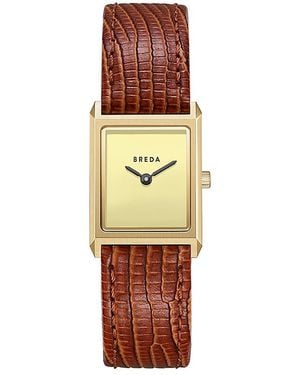 Breda Virgil Leather Strap Watch, 20Mm X 16Mm - White