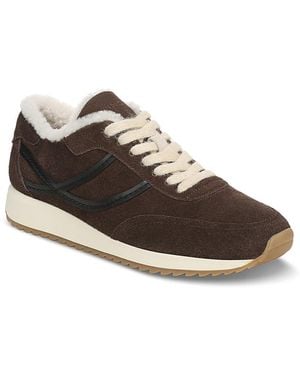 Vince Suede & Shearling Sneakers - Brown
