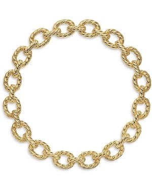 David Yurman Sculpted Cable Oval Link Necklace - Metallic