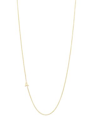 Zoe Lev 14K Asymmetrical Initial Pendant Necklace, 18L - White