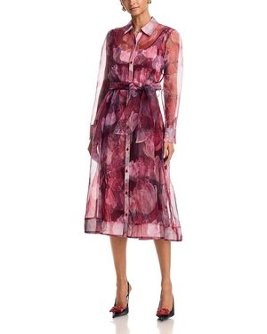 MILLY Suzie Printed Midi Dress - Red