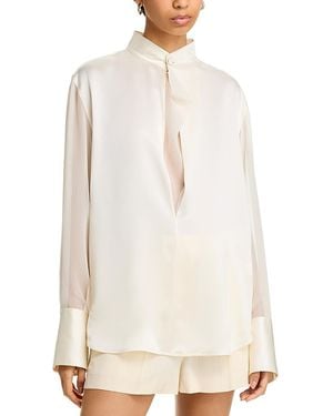 Helmut Lang Silk Relaxed Fit Top - White