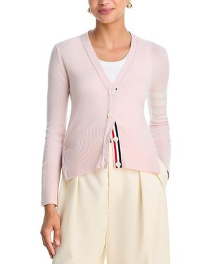 Thom Browne Classic V Neck Cashmere Cardigan - Pink