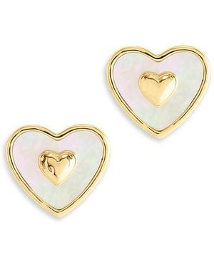 Anabel Aram Heart Stud Earrings - White