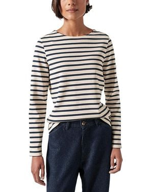 Saint James Meridame Ii Breton Cotton Long Sleeve Tee - Blue