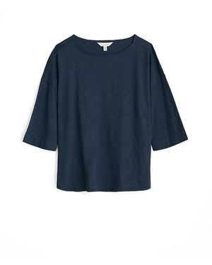 Seasalt Cornwall Tremayne Quay 3/4 Sleeve Jersey T-Shirt - Blue