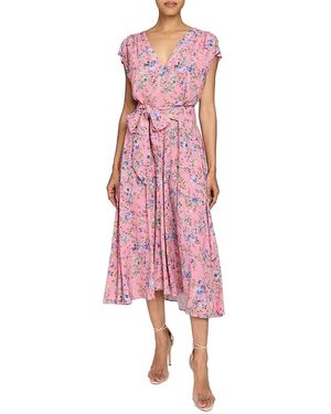 Santorelli Talia Cap Sleeve Midi Dress - Pink