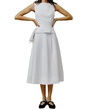 Reformation Moya Linen Two Piece Dress - Gray