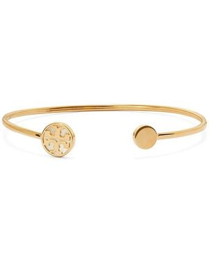Tory Burch Icon Mother Of Pearl Open Bangle Bracelet - White