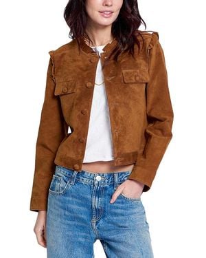 Central Park West Odessa Girly Suede Jacket - Brown