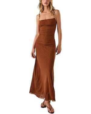 ViX Rumi Square Neck Maxi Dress - Brown