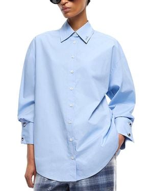Pinko Clementi Oversized Cotton Shirt - Blue