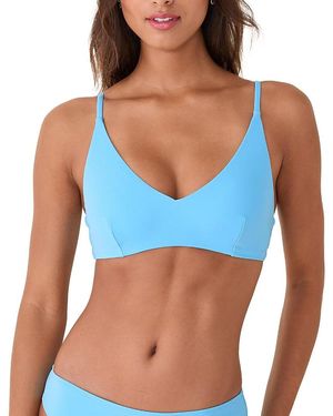 Andie Ohana V Neck Bikini Top - Blue