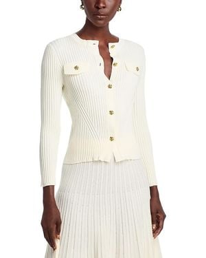 Nancy Yang Ribbed Cardigan - White