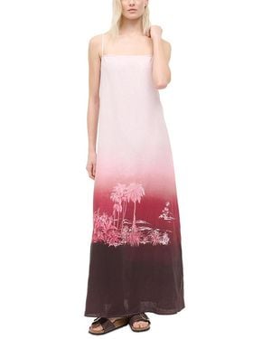 STAUD Laura Linen Maxi Dress - Red