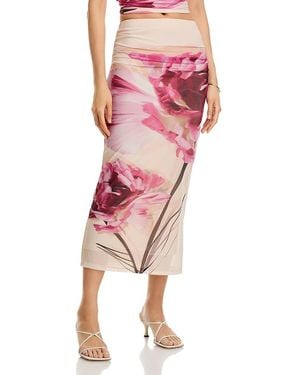 Aqua Rose Mesh Skirt - Pink