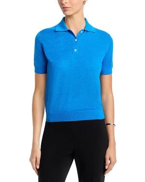 Theory Semi Sheer Polo Top - Blue