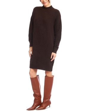 Karen Kane Mock Neck Sweater Dress - Red