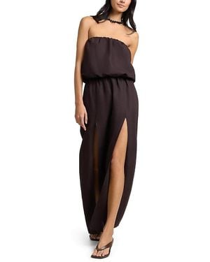 Onia Air Linen High Slit Maxi Dress - Black