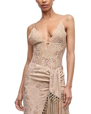 Ronny Kobo Terry Lace Bodysuit - Natural