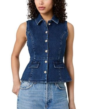 French Connection Delancey Denim Peplum Top - Blue