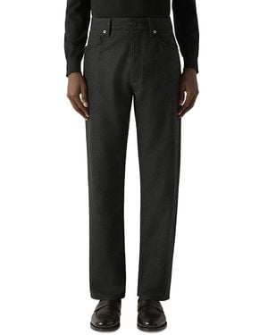 ZEGNA Roccia Wool & Cashmere Slim Fit Pants - Black