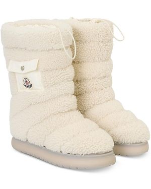 Moncler Shearling Gaia Pocked Mid Snow Boots - Natural