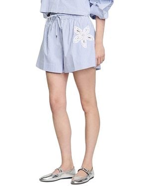 Sandro Embellished Shorts - Blue