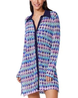Gottex Long Sleeved Blouse Swim Cover Up - Blue