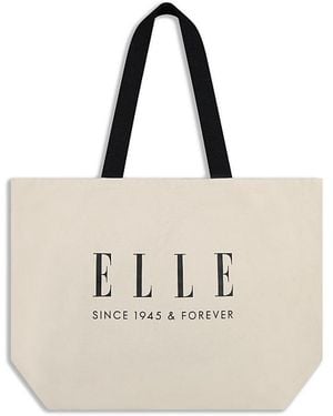 Elle Collection Printed Oversized Tote Bag - Natural