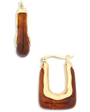 Aqua Resin Hoop Earrings - White