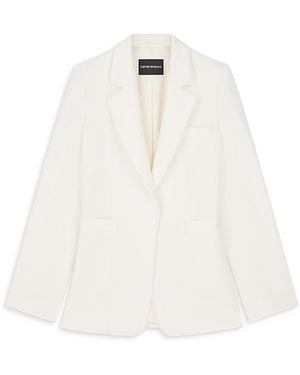Emporio Armani Enver Satin One Button Blazer - White