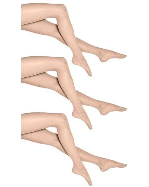 Wolford Sheer 15 Tights, Set Of Three - Natural
