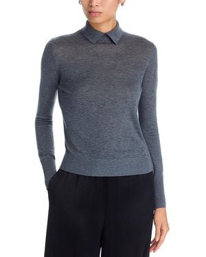 Kobi Halperin Karli Collared Marled Sweater - Blue