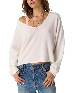 Free People See Me V Neck Sweater - White