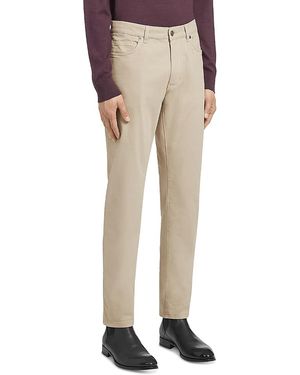 ZEGNA Gabardine City Slim Fit 5 Pocket Jeans - Natural