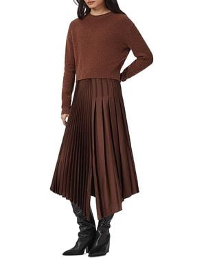 AllSaints Jax 2-In-1 Pleated Maxi Dress - Brown