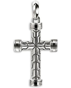 John Hardy Sterling Jh Essential Cross Pendant - White