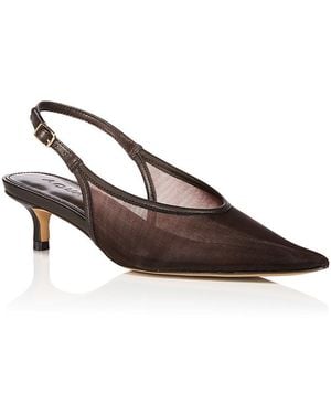 Aqua Kitie Mesh Slingback Pumps - Brown