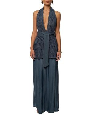JLUXLABEL Low Tide Crochet Top - Blue