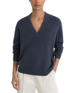 Reiss Blanche Cashmere V Neck Sweater - Blue