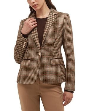 Hobbs Adeline Wool Houndstooth Jacket - Brown