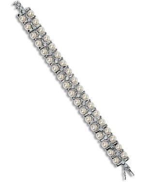 Nadri Cubic Zirconia & Imitation Pearl Under The Sea Flex Bracelet - Metallic