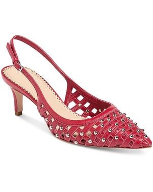 Cinq À Sept Rena Leather Cage Studded Slingback Pumps - Pink