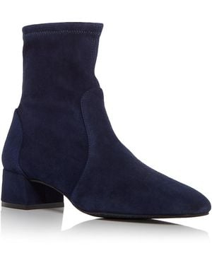 Stuart Weitzman Maeve Block Heel Booties - Blue
