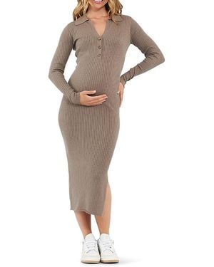 Ripe Maternity Sammy Knit Polo Dress - Multicolor