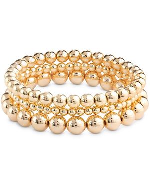 Shashi Beaded Stretch Bracelets - Metallic